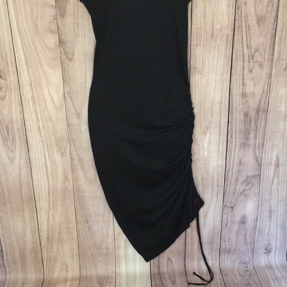 NWT n:Philanthropy Black Ruched Mock Neck Bodycon Peach Dress - Picture 5 of 13